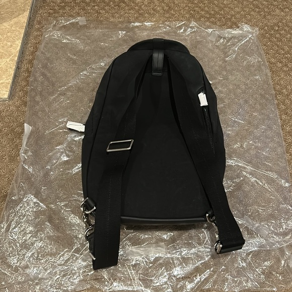 NWT Coach “CCV Utility Pack” Back Pack Black Genuine Leather & Canvas 19X12 - Picture 8 of 15